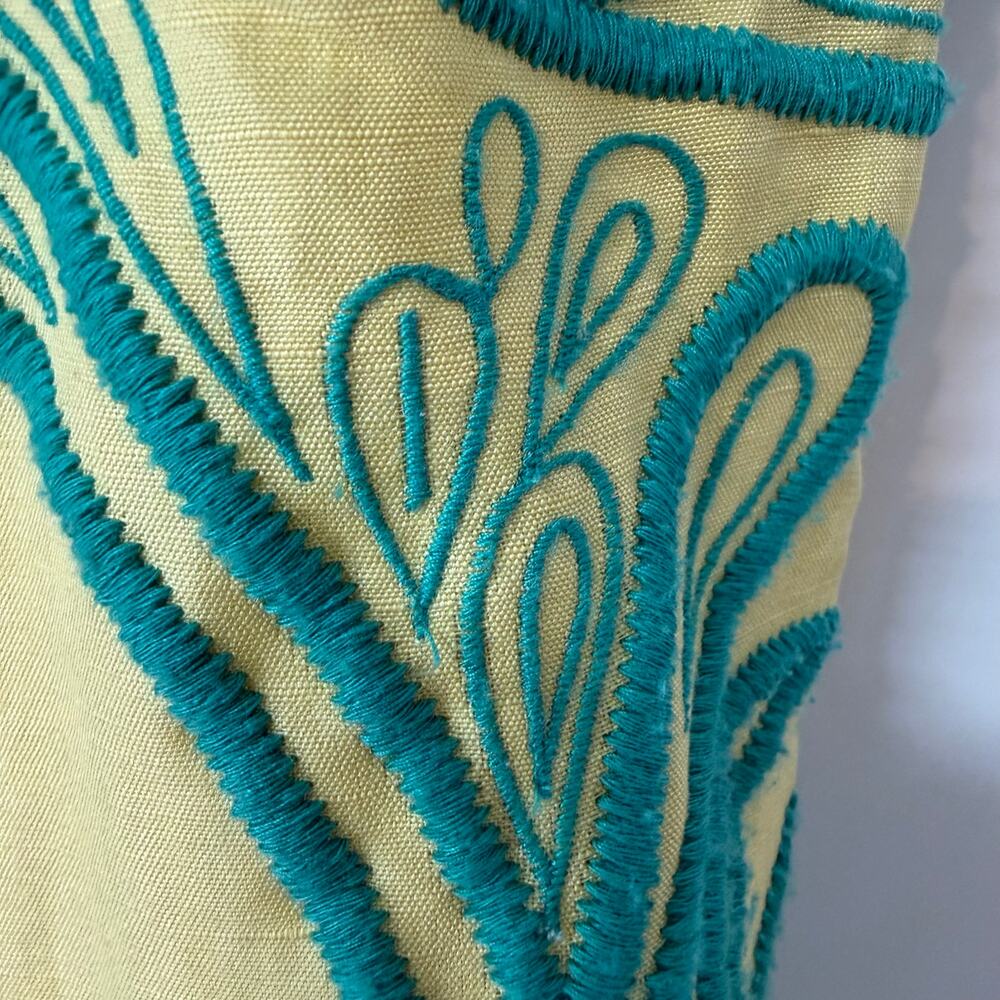 Tracy Reese Yellow Mini Dress with Green Embroidery - Picture 5 of 8